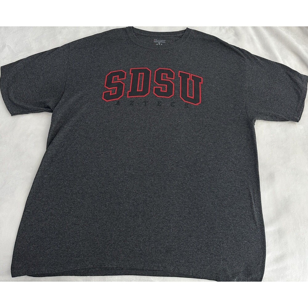 SDSU Aztecs Champion T-Shirt Men’s Size 2XL Gray Short Sleeve Graphic Print NCAA - Picture 2 of 8